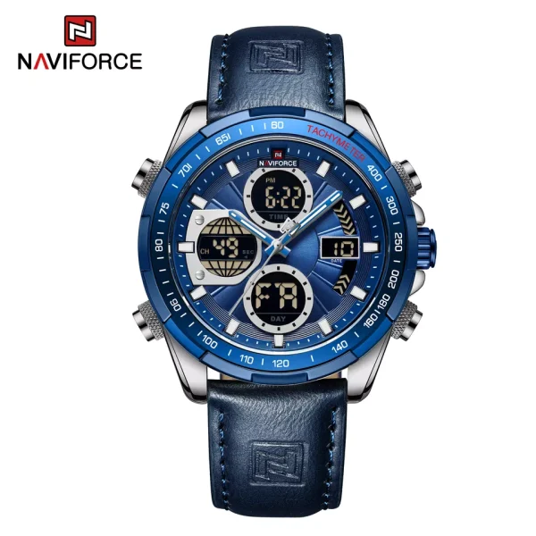 ساعت مچی نیوی فورس مدل 9197 دوزمانه آبی سیلور - naviforce 9197 sbebe