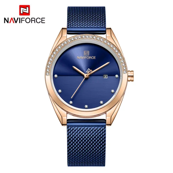ساعت مچی نیوی فورس مدل 5015رنگ سورمه ای - naviforce 5015 rg-be
